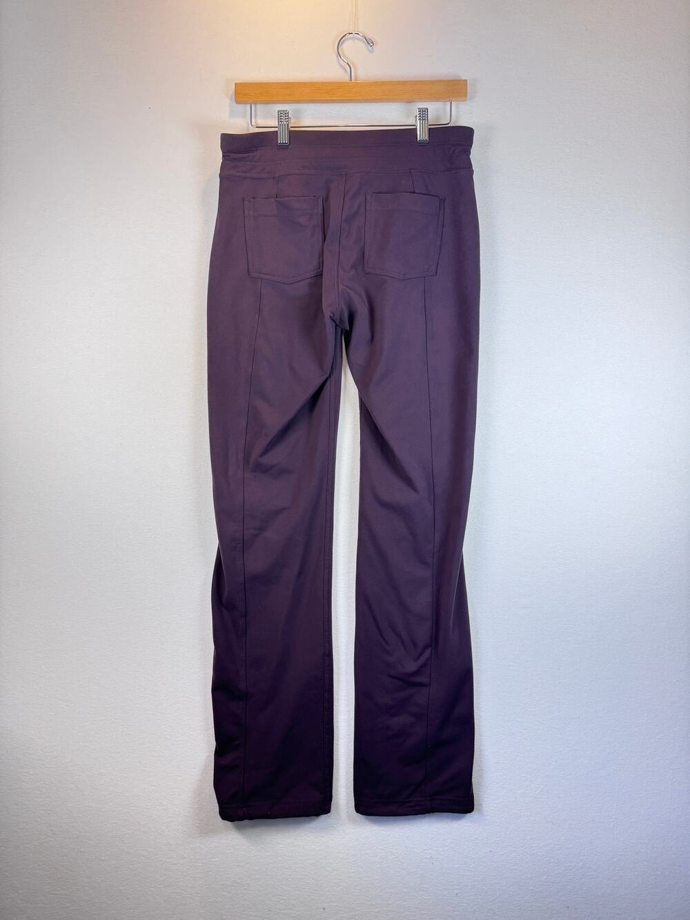Athleta Women S Purple Wide Leg Yoga Pants Zip Pockets Drawstring Stretch